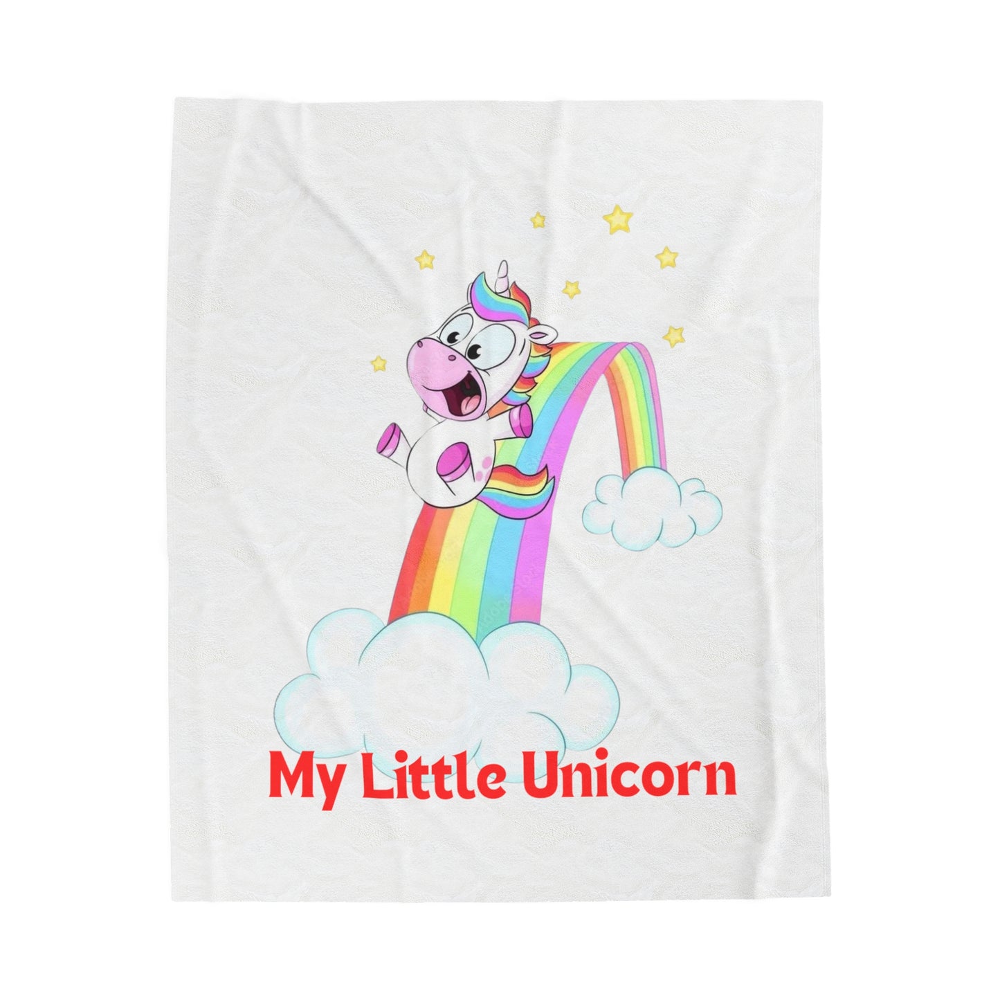 My Little Unicorn Rainbow Blankets White