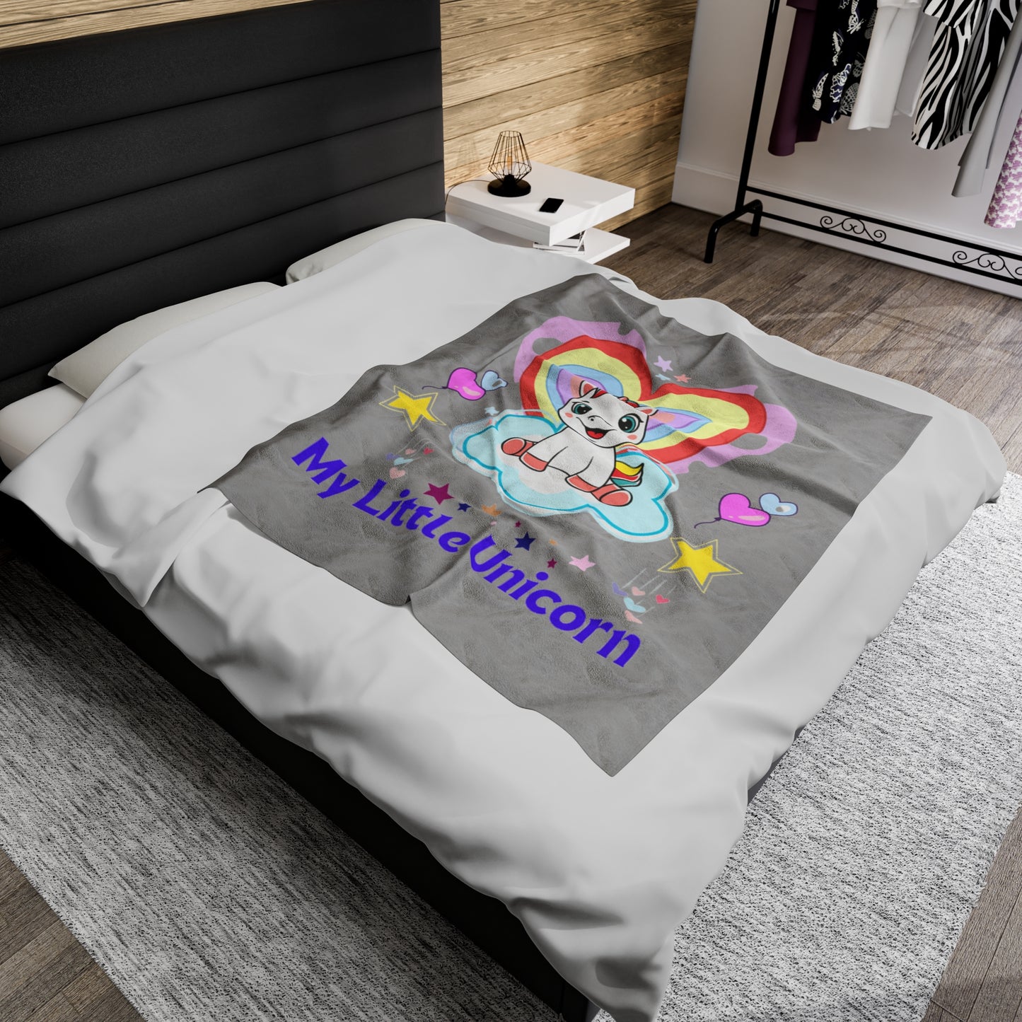My Little Gold Star Unicorn Blankets White