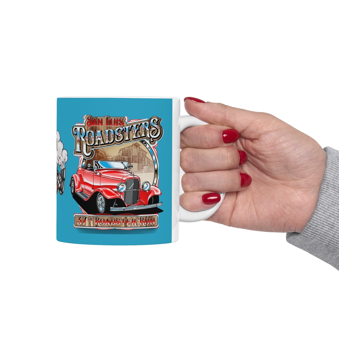 Roadsters Engine Mug 11 Ounces Turquoise