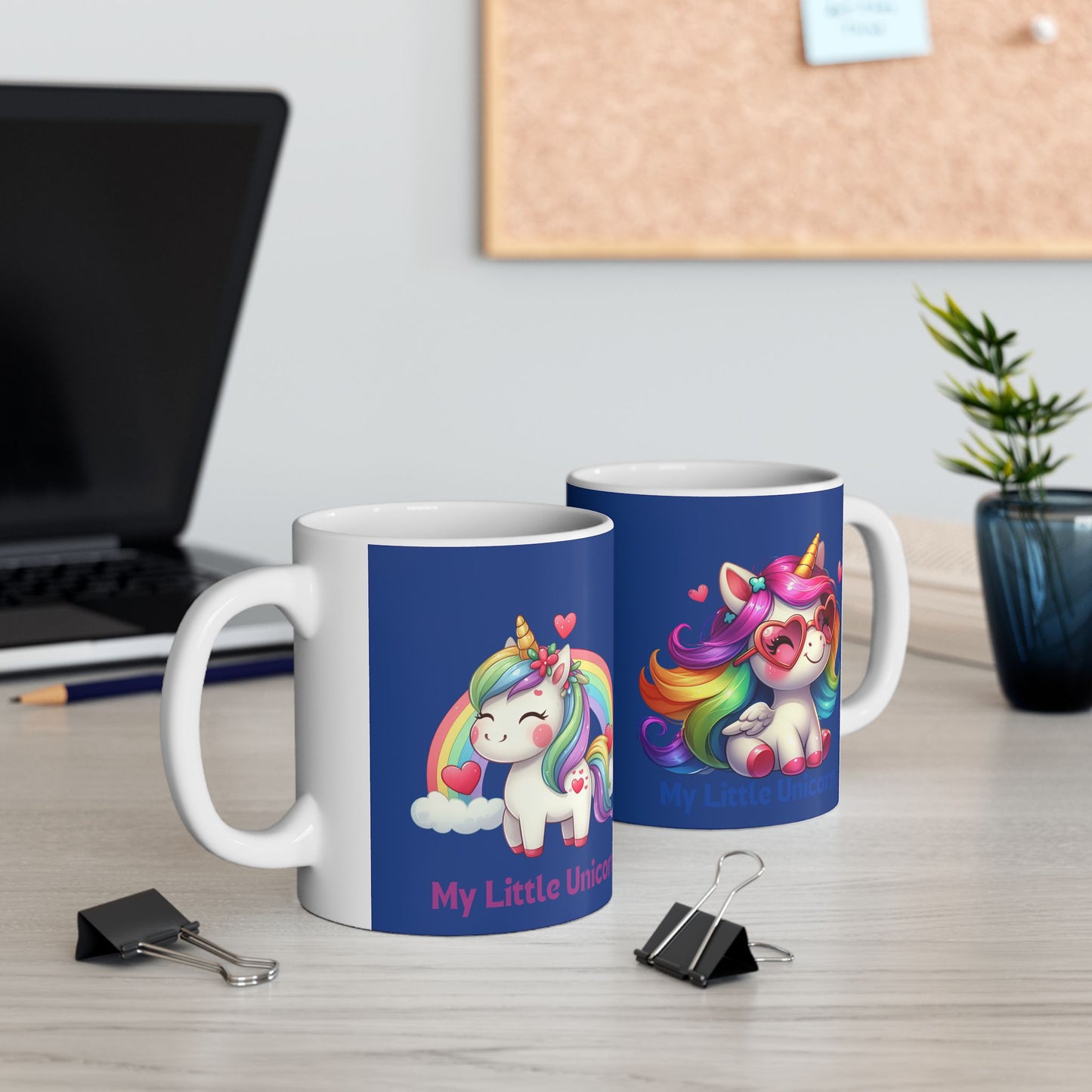 My Little Unicorn Rainbow Mug 11-15 Ounces Dark Blue