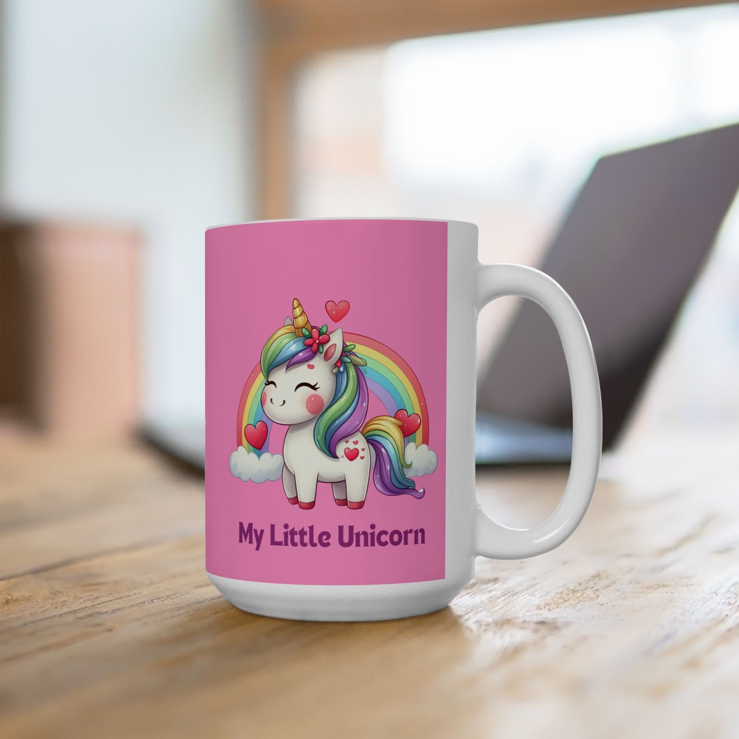 My Little Unicorn Rainbow Mug 11-15 Ounces Pink