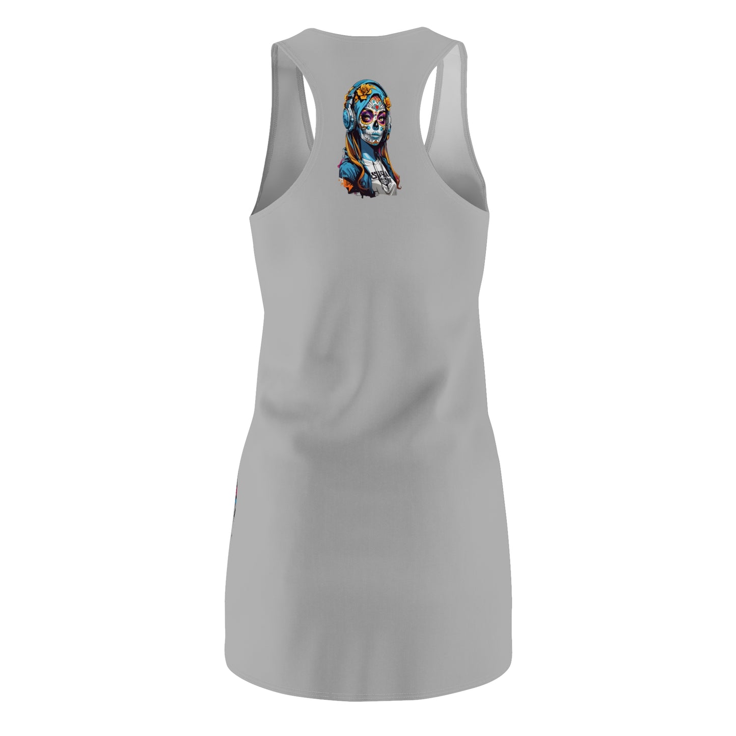 Guitar Women's Cut and Sew Racerback Dress Light Grey