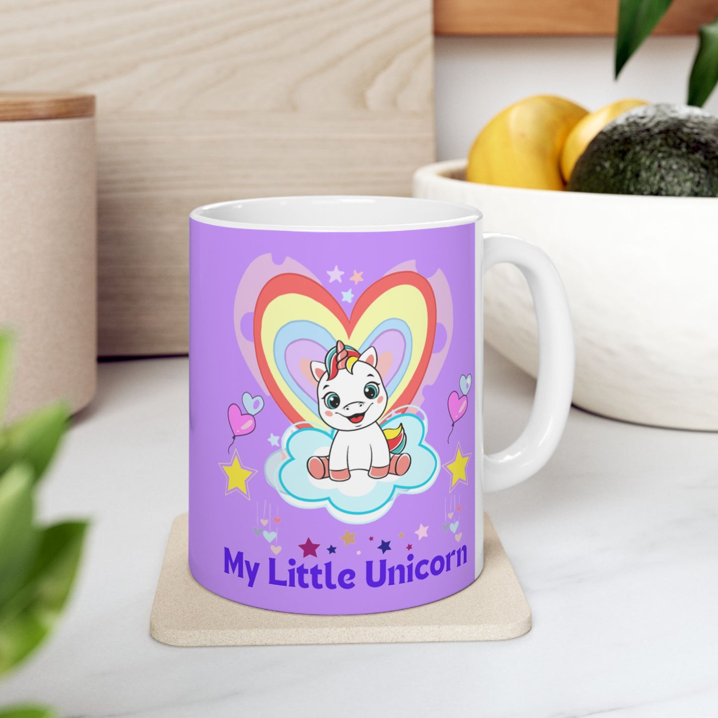 Little Gold Star Unicorn Mug 11-15 Onces Purple