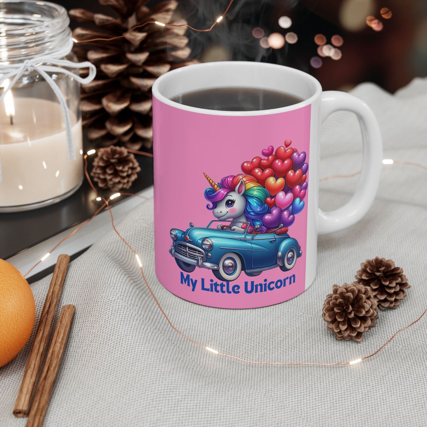 My Little Unicorn Blue Car Mug 11-15 Ounces Pink