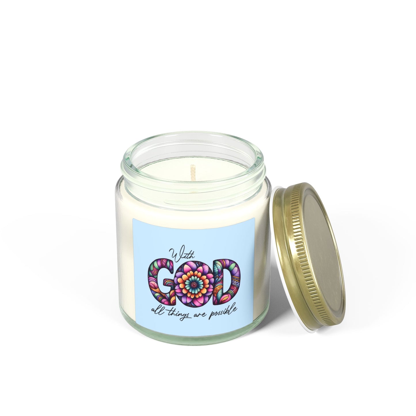 With Good  All Things Are Possible Scented Candles, Coconut Apricot Wax (4oz, 9oz)