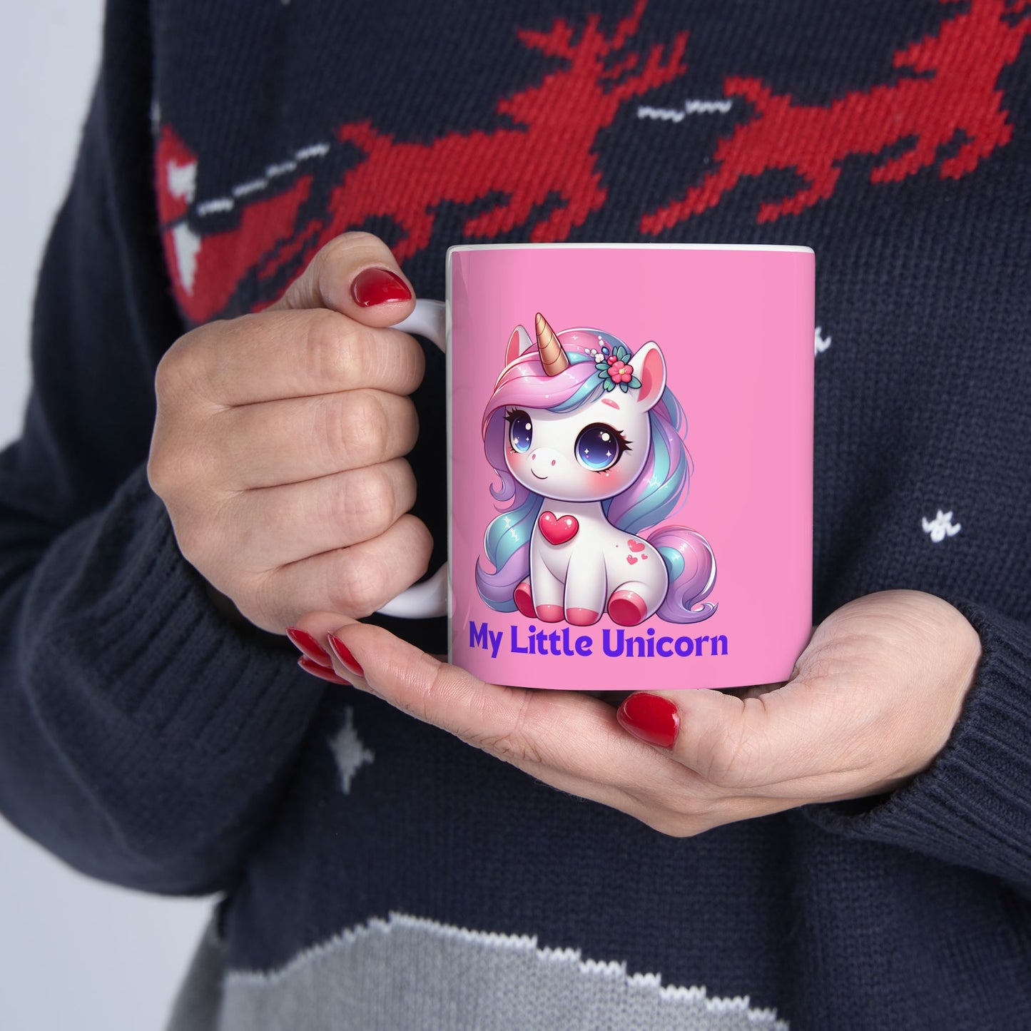 My Little Unicorn Heart Mug 11-15 Ounces Pink