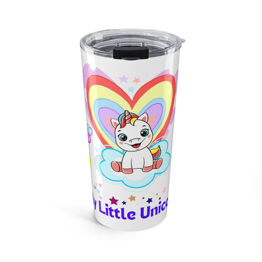 My Little Gold Star Unicorn Tumbler 20 Ounces White