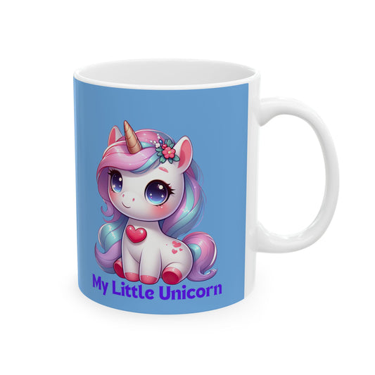 My Little Unicorn Heart Mug 11-15 Ounces Light Blue