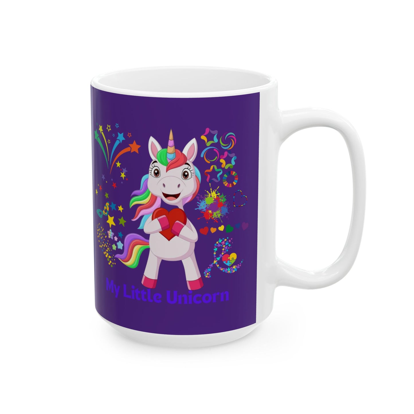 My Little Unicorn Couple Mug 11-15 Ounces Purple