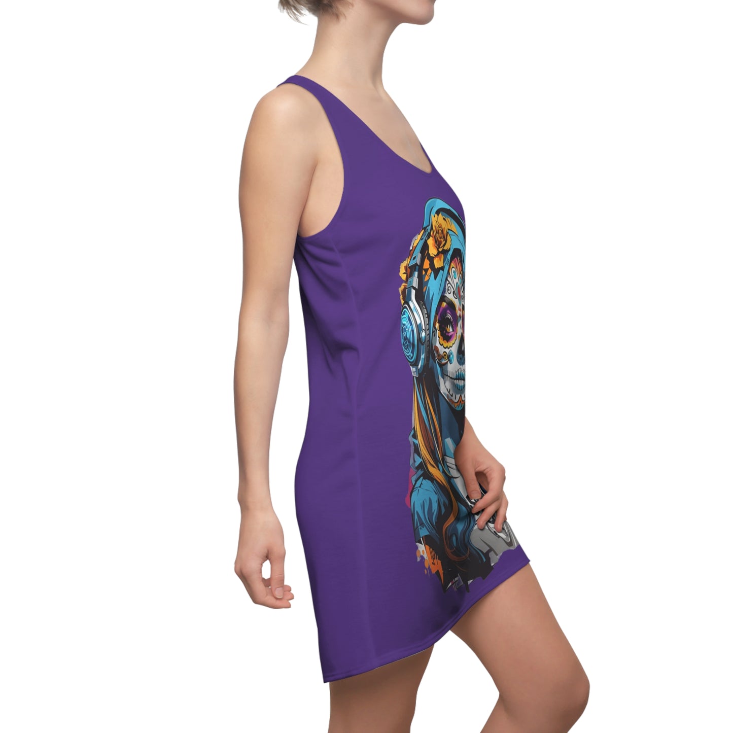 Face Music Women's Cut and Sew Racerback Dress Purple