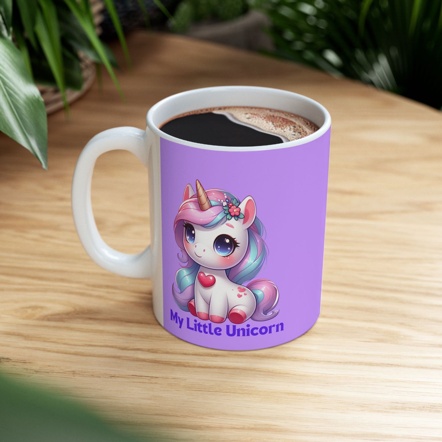 My Little Unicorn Heart Mug 11-15 Ounces Purple