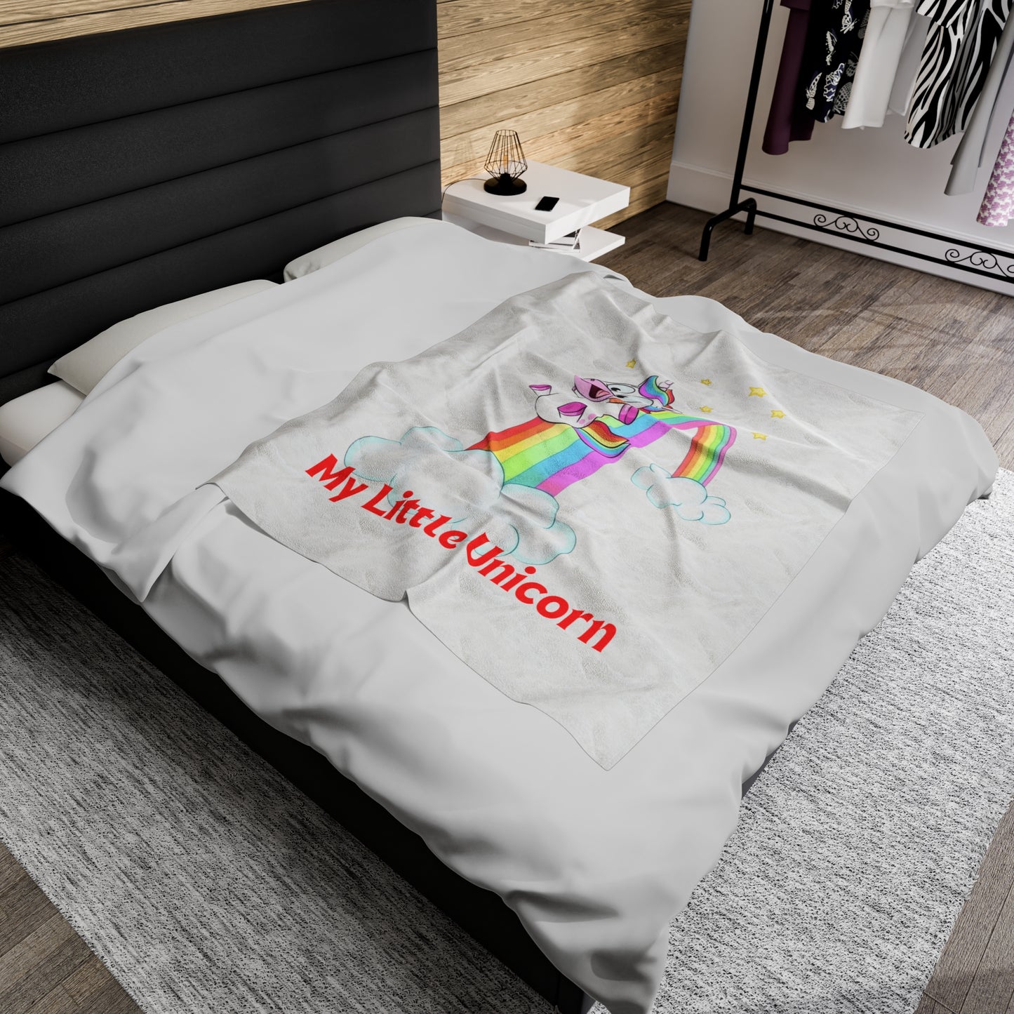 My Little Unicorn Rainbow Blankets White