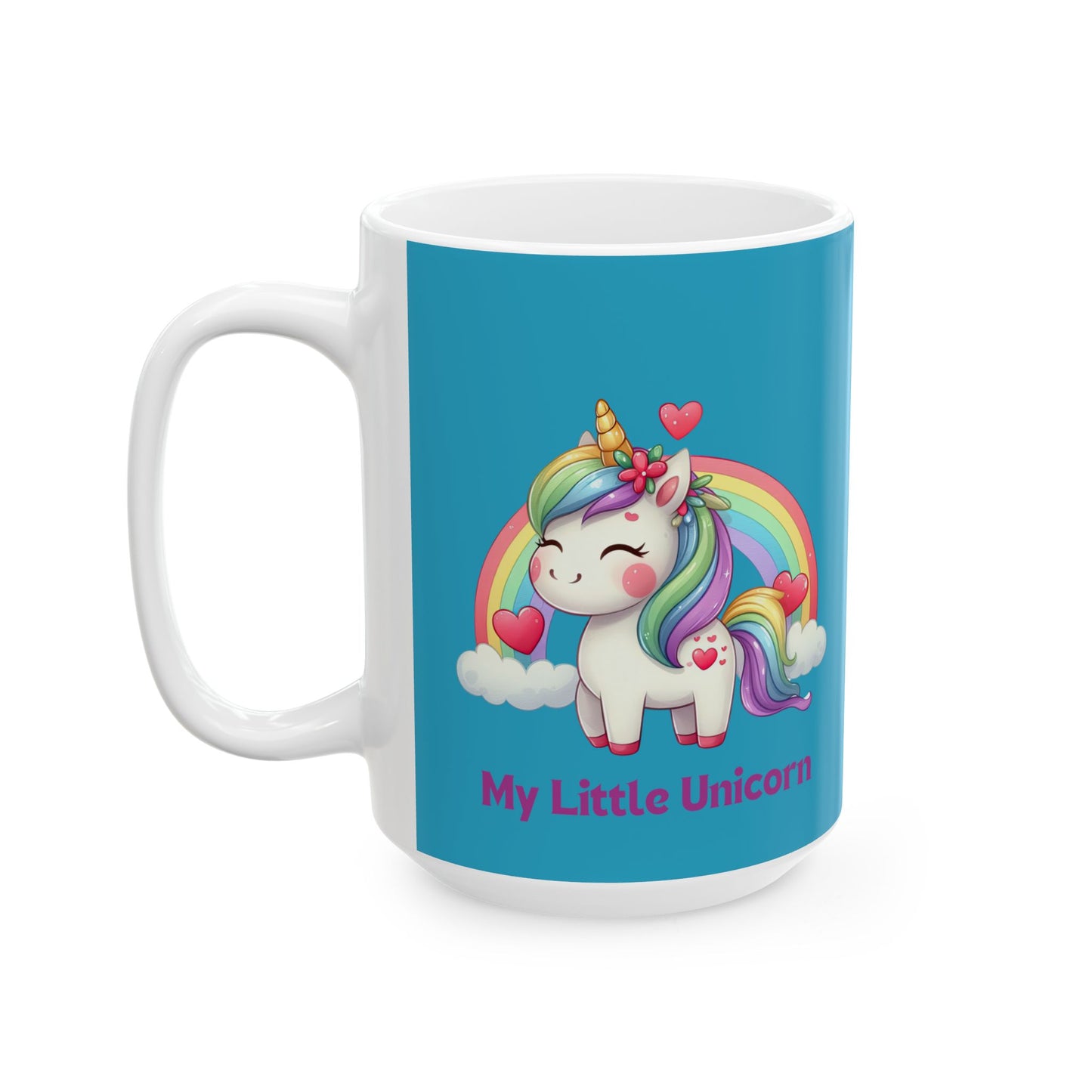 My Little Unicorn Rainbow Mug 11-15 Ounces Turquoise