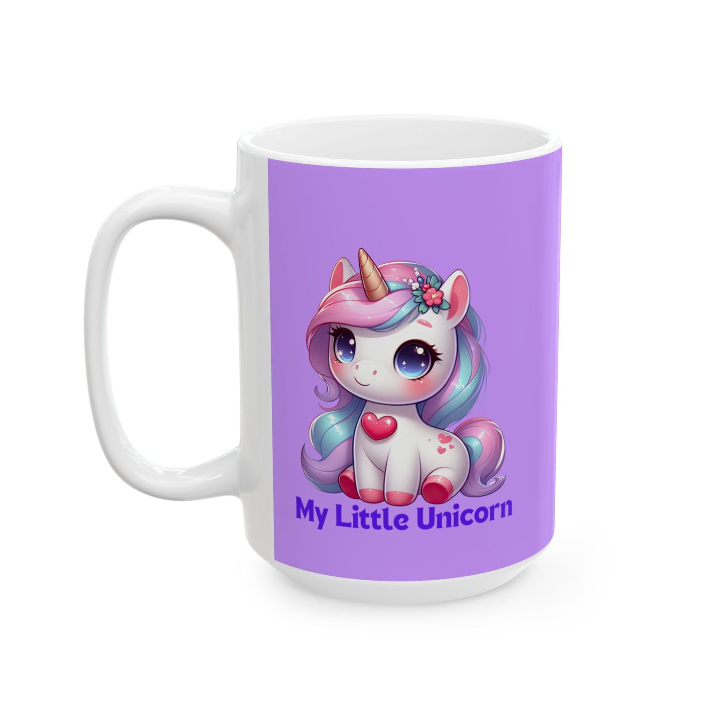 My Little Unicorn Heart Mug 11-15 Ounces Purple