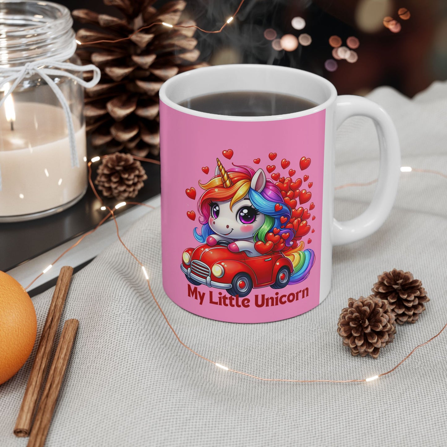 My Little Unicorn Red Car Mug 11-15 Ounces Pink