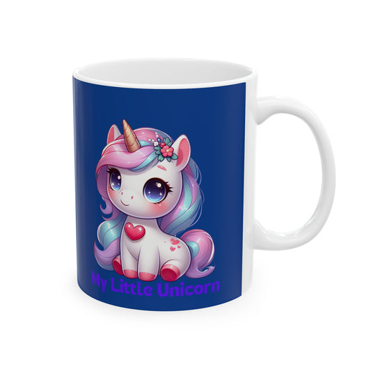 My Little Unicorn Heart Mug 11-15 Ounces Dark Blue