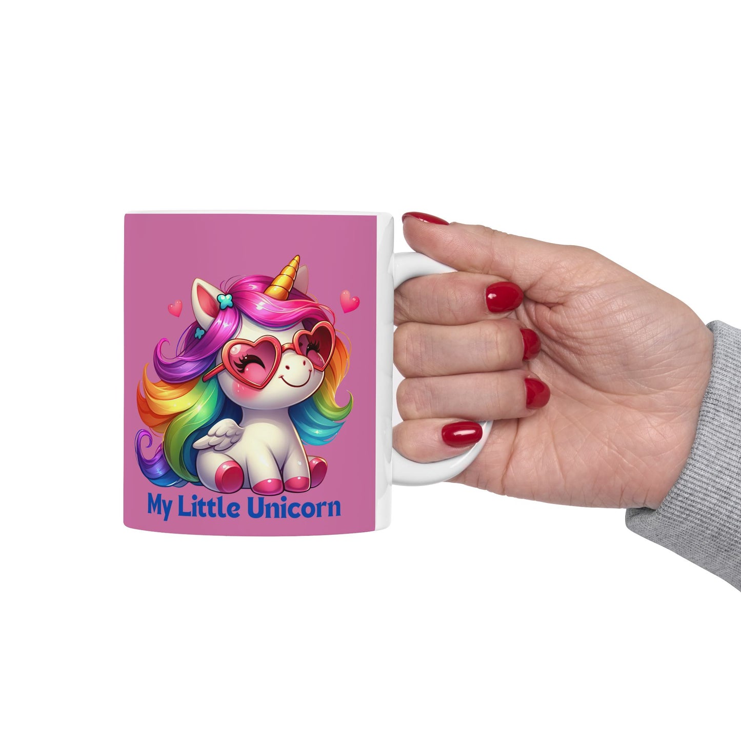 My Little Unicorn Rainbow Mug 11-15 Ounces Light Pink