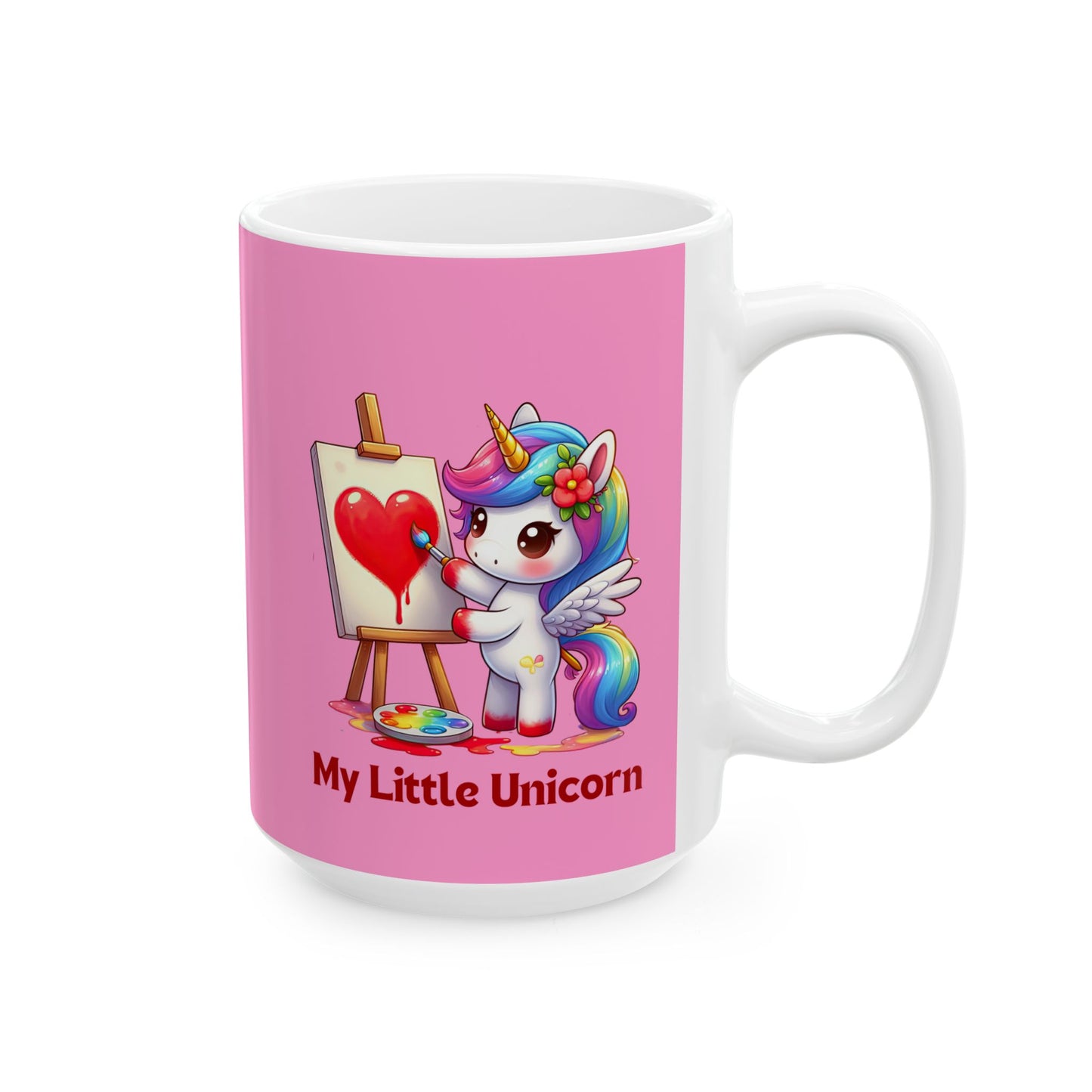 My Little Unicorn Heart Mug 11-15 Ounces Pink