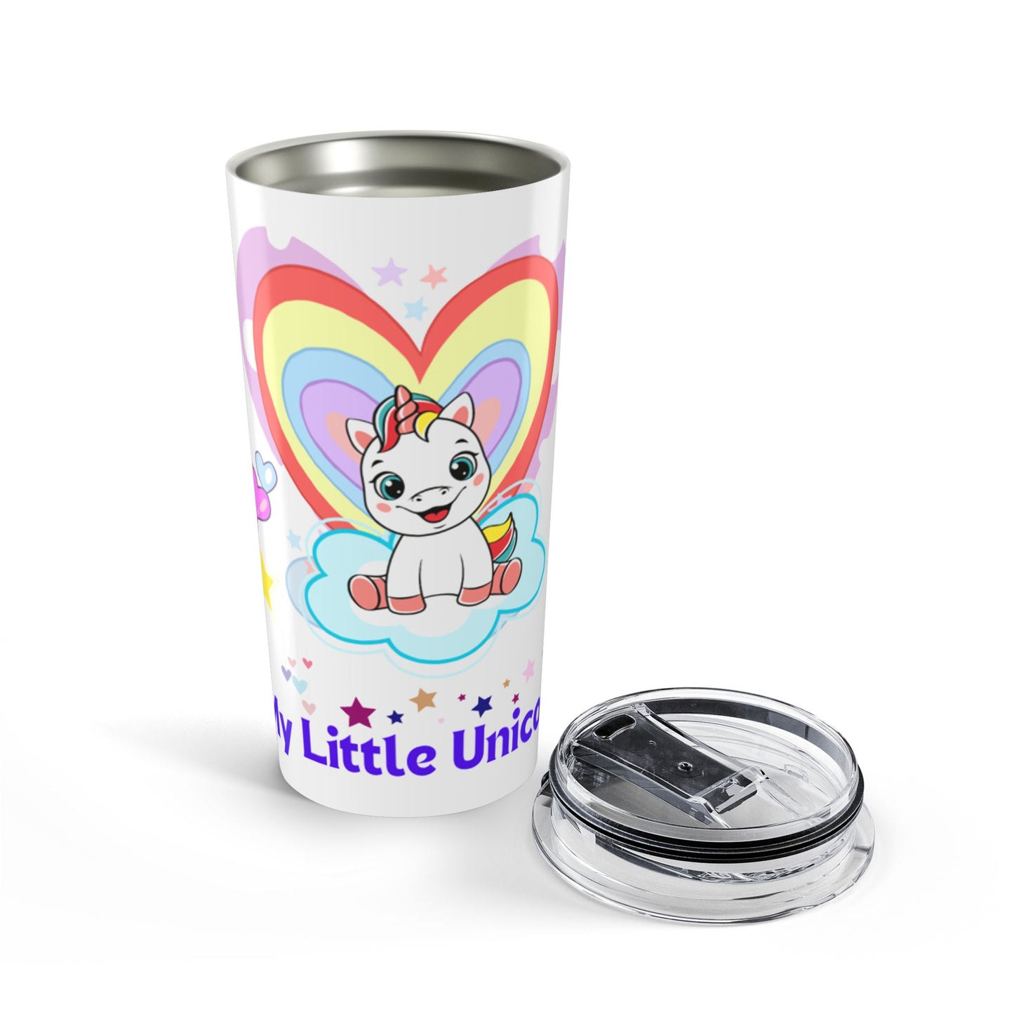 My Little Gold Star Unicorn Tumbler 20 Ounces White
