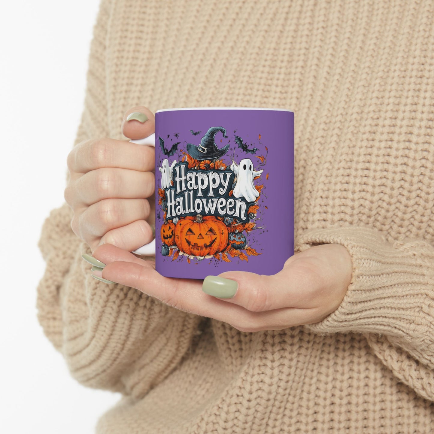 Happy Halloween Mug 11-15 Onces Light Purple