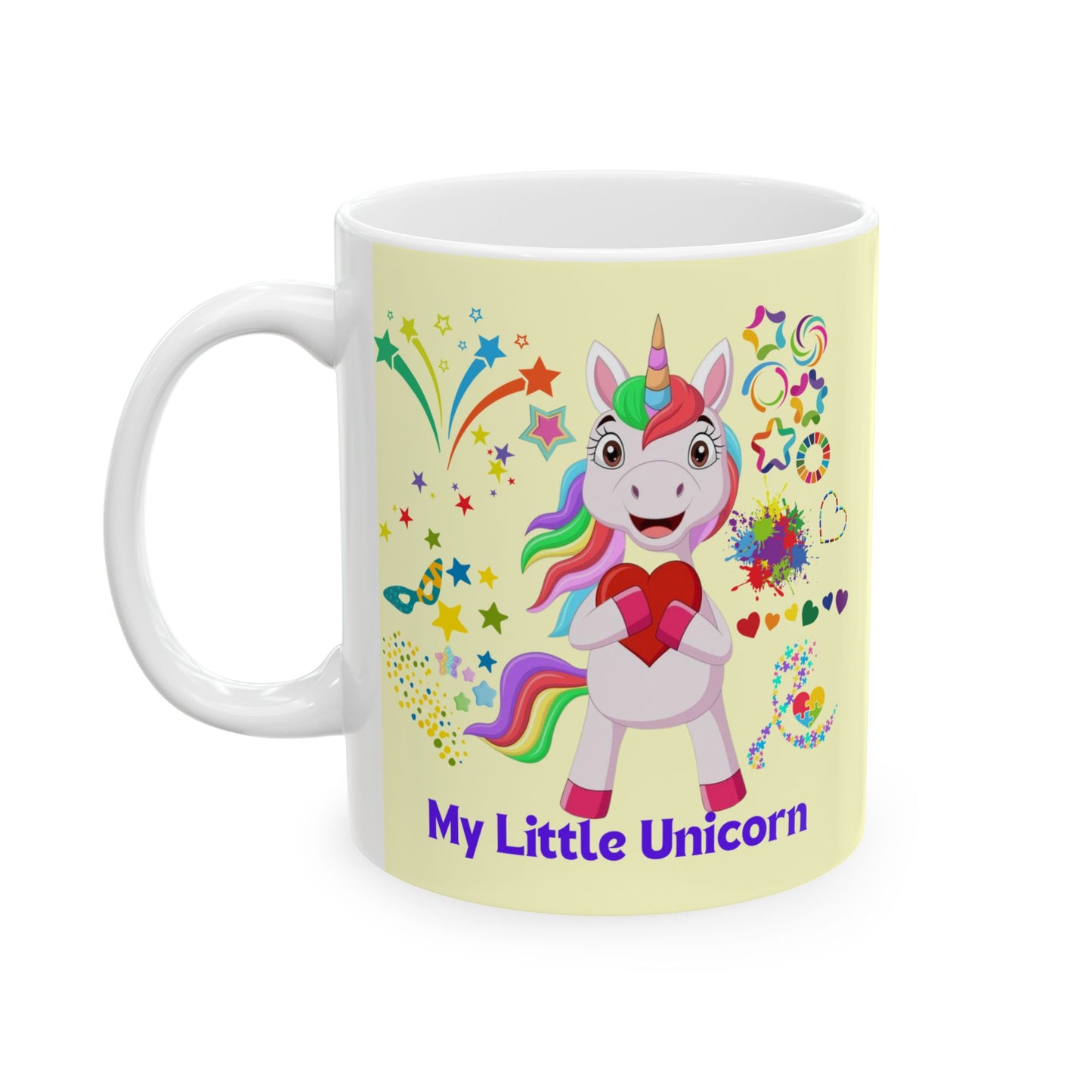 My Little Unicorn Couple Mug 11-15 Ounces Yellow