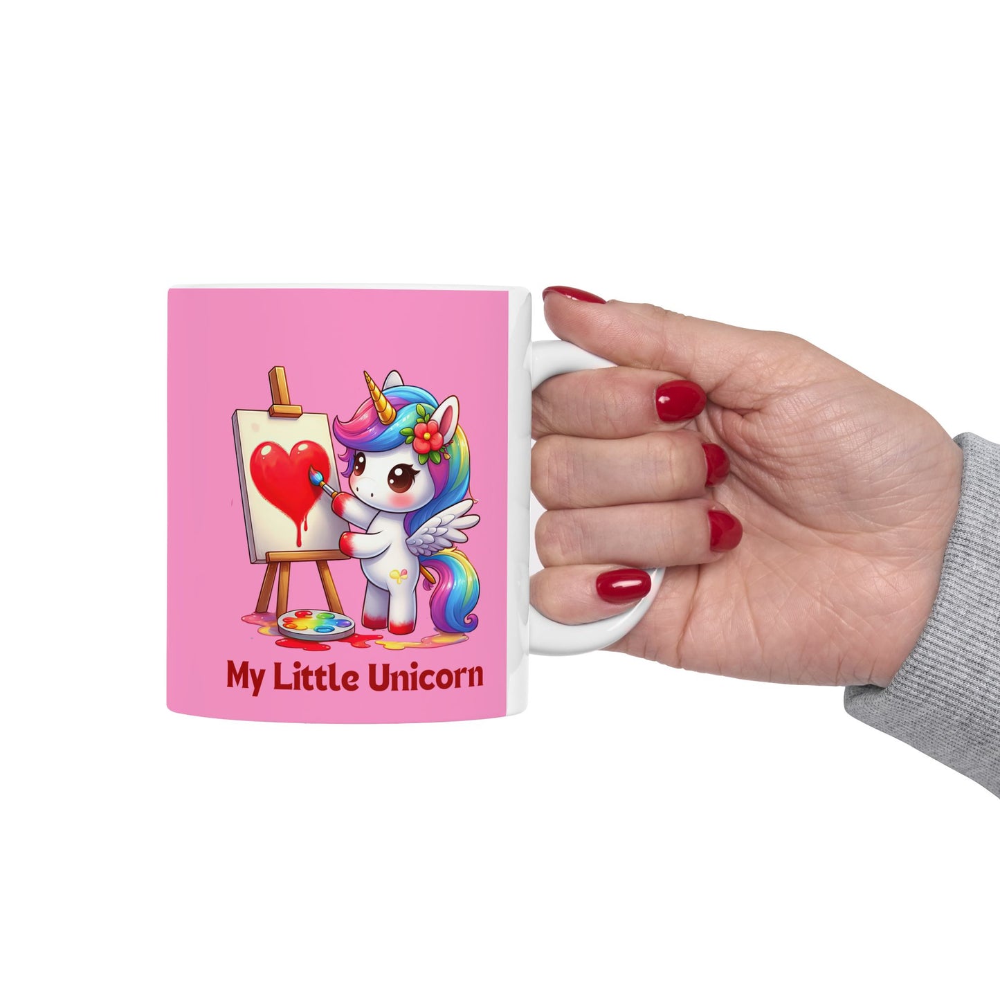 My Little Unicorn Heart Mug 11-15 Ounces Pink