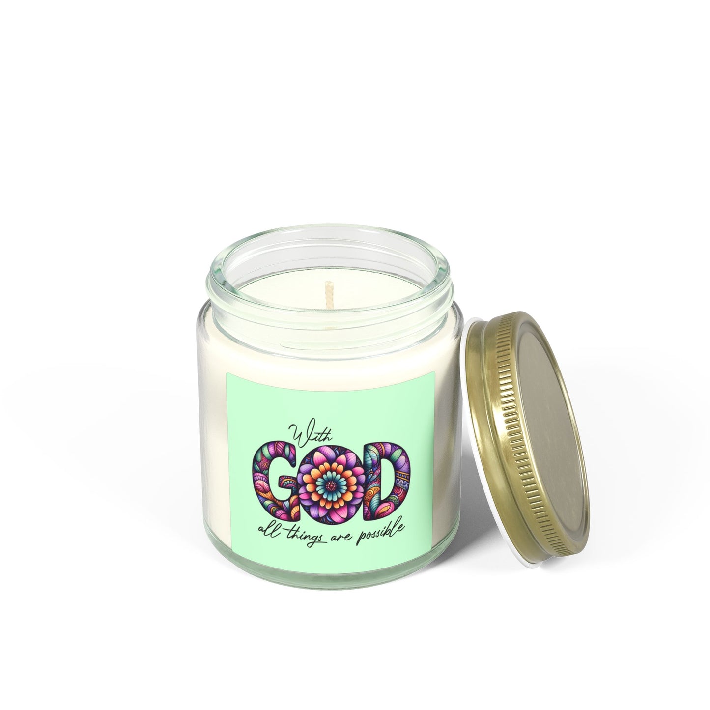 With Good  All Things Are Possible Scented Candles, Coconut Apricot Wax (4oz, 9oz)