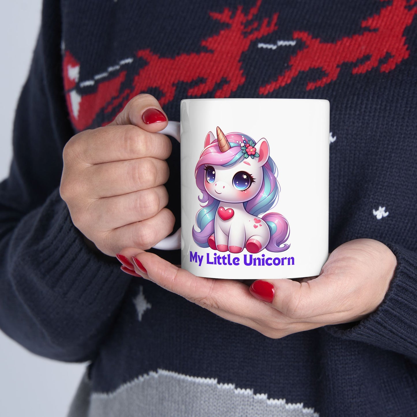 My Little Unicorn Heart Mug 11-15 Ounces White