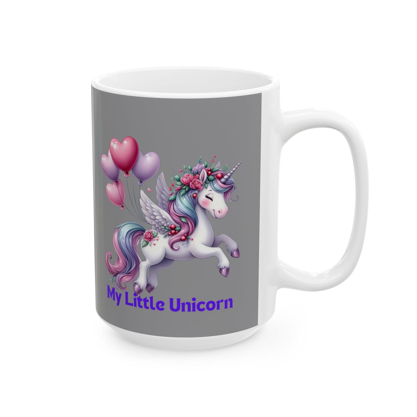 My Little Unicorn Horse Mug 11-15 Ounces Grey