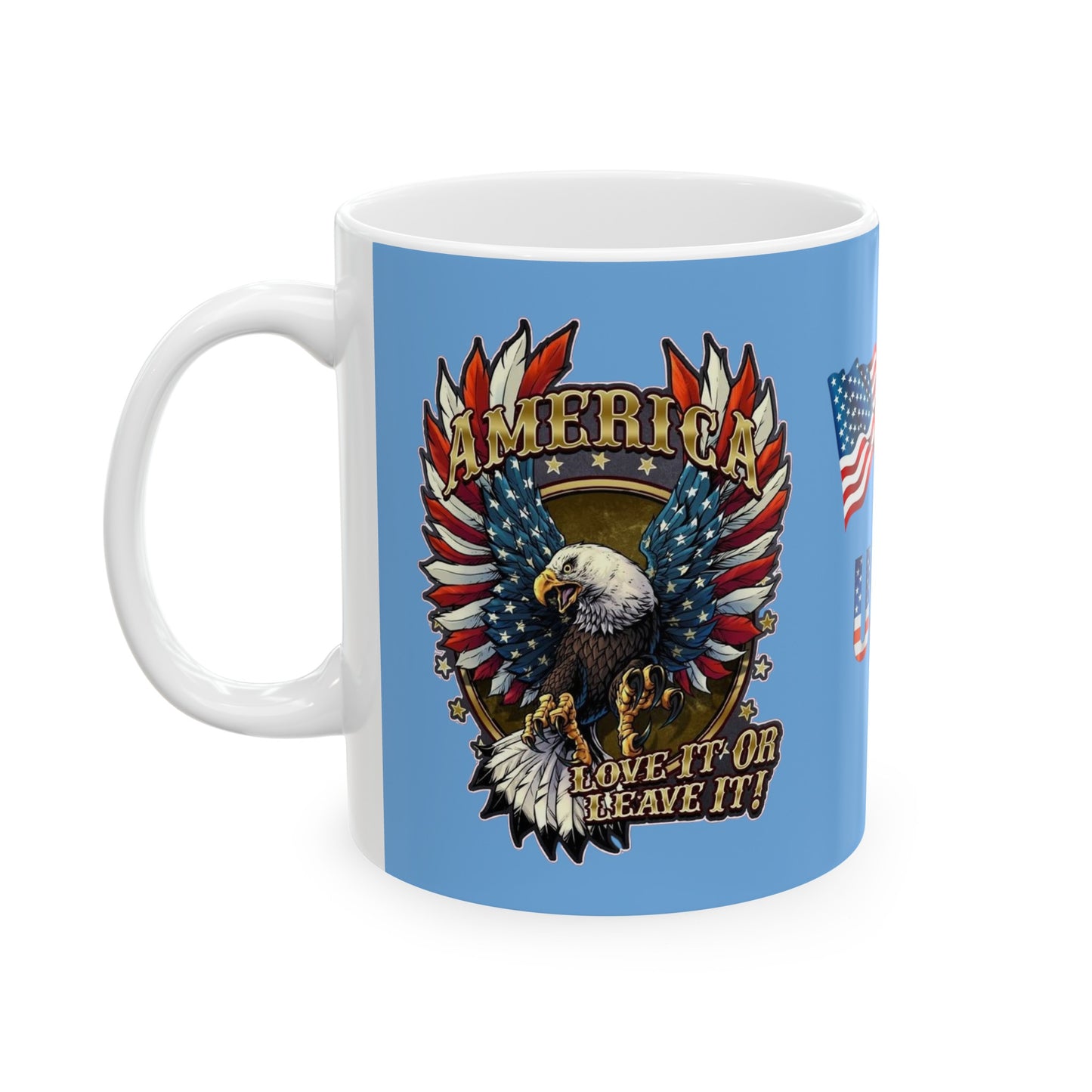 Eagle Usa  Mug 11 Ounces Light Blue