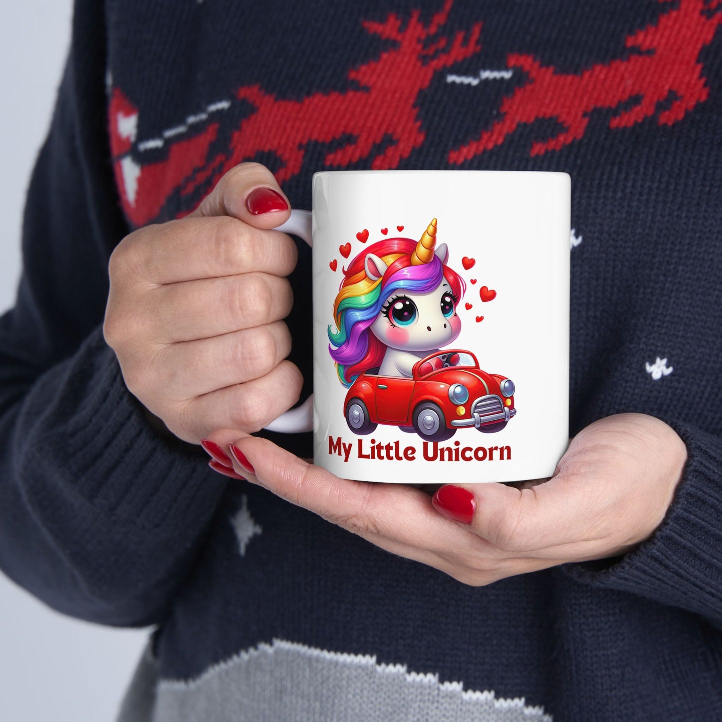My Little Unicorn Red Car Mug 11-15 Ounces White