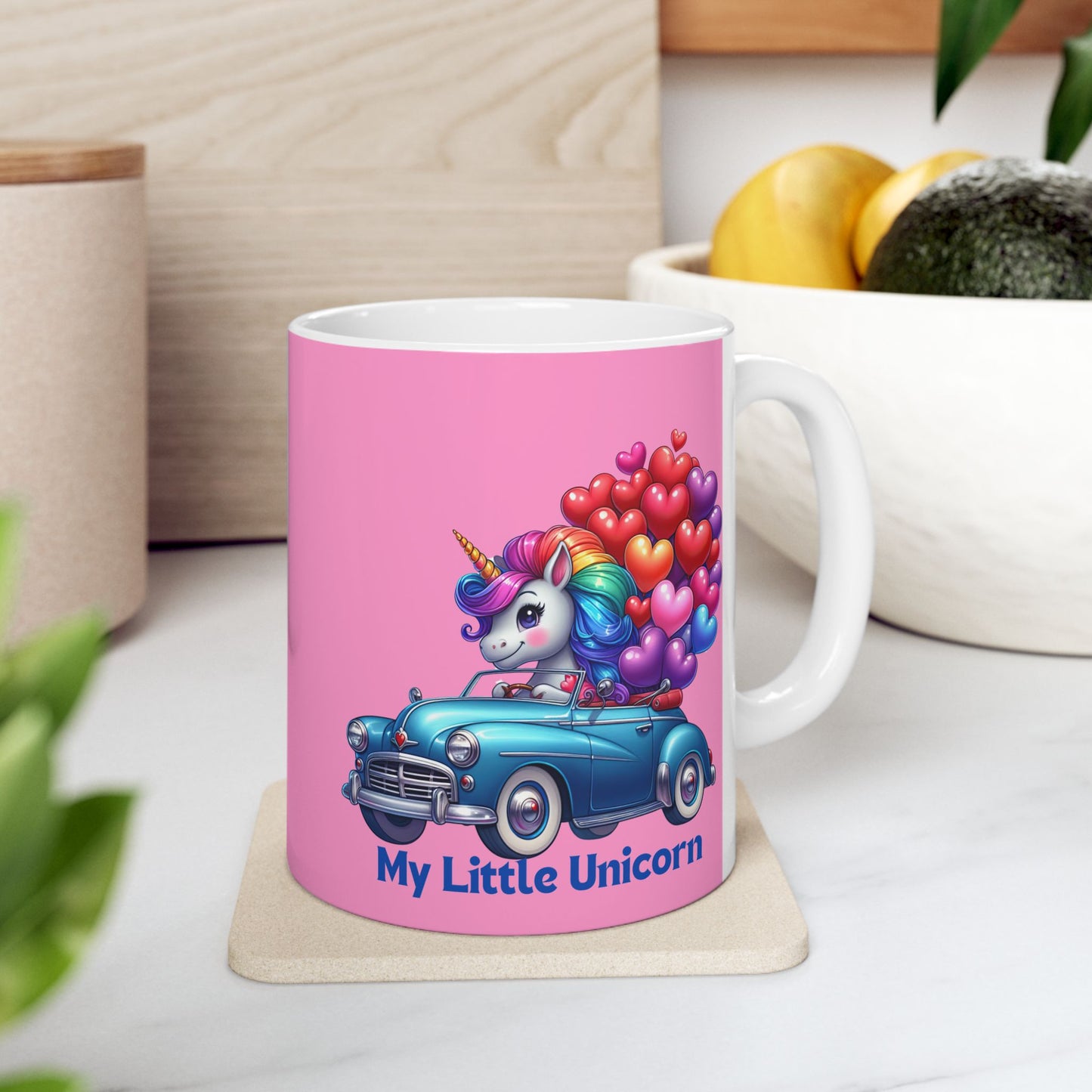 My Little Unicorn Blue Car Mug 11-15 Ounces Pink