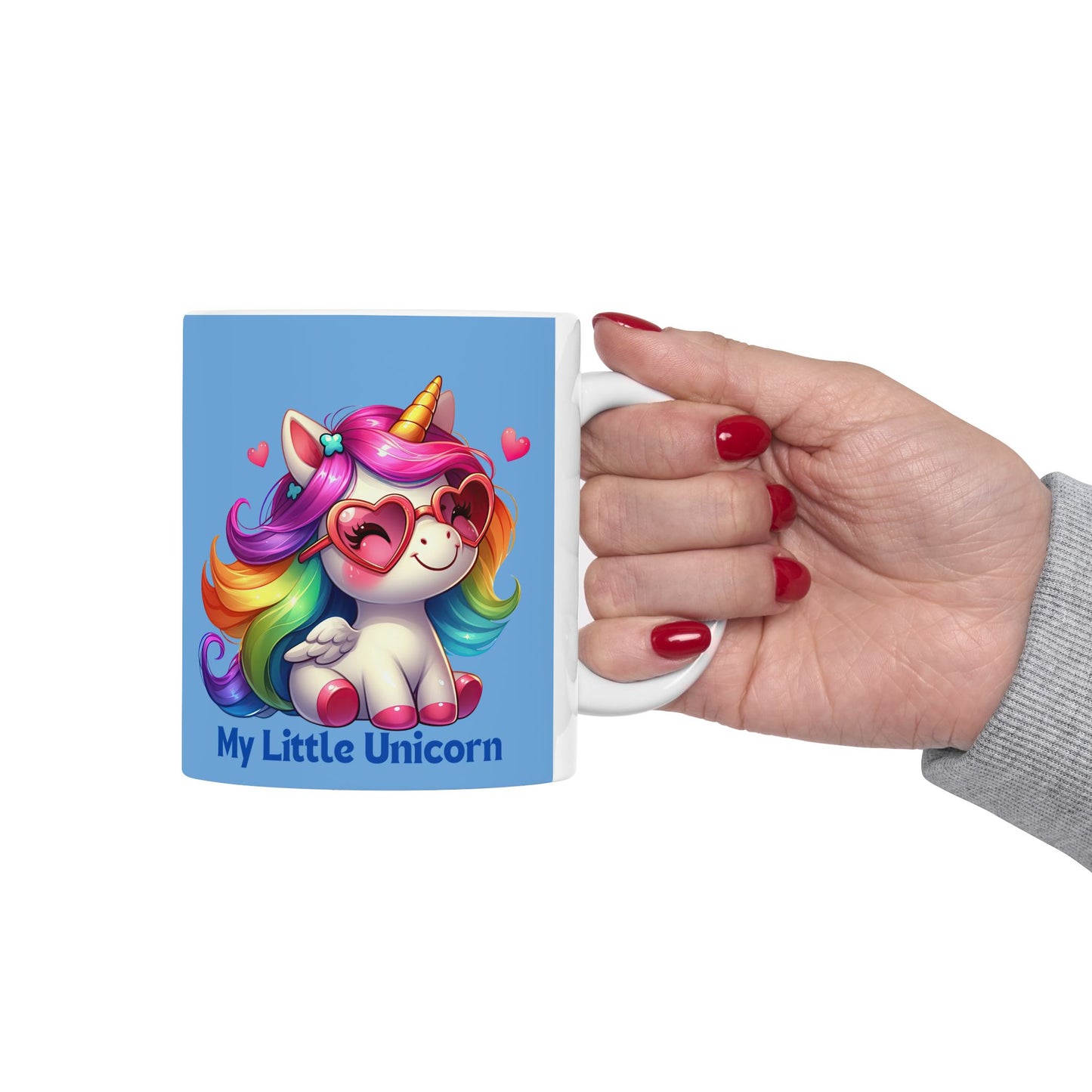 My Little Unicorn Rainbow Mug 11-15 Ounces Light Blue
