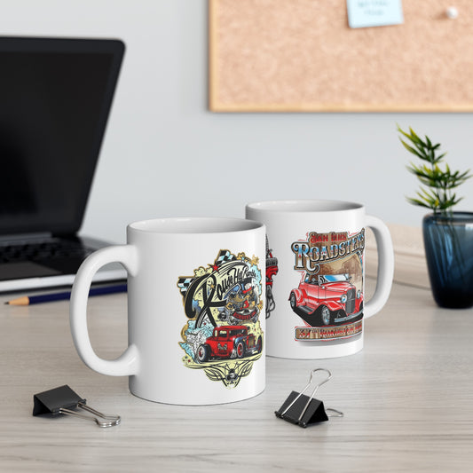 Roadsters Heart Engine Mug 11 Ounces White