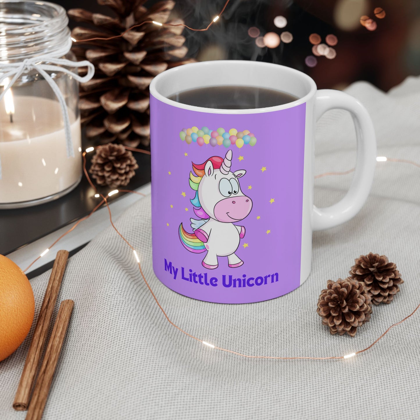 My Little Unicorn Balloons Mug 11-15 Ounces Purple
