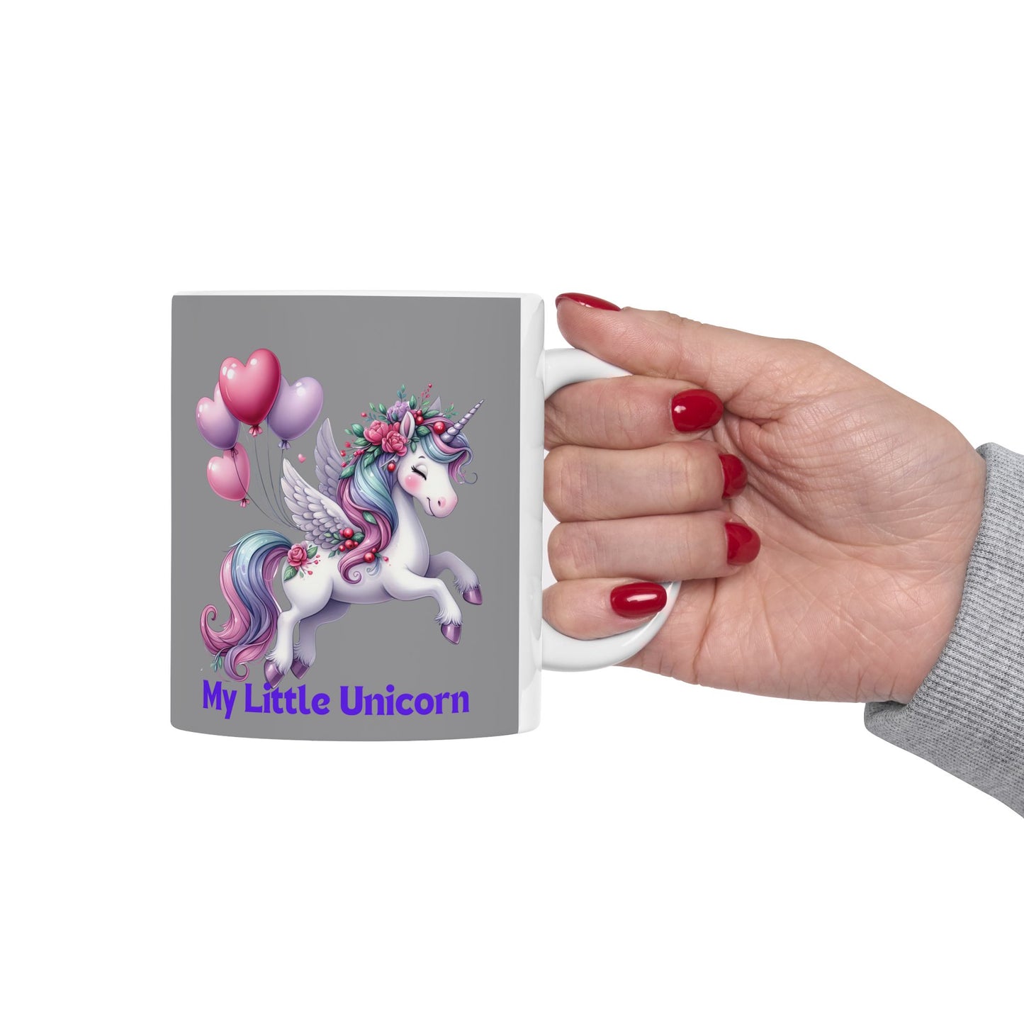 My Little Unicorn Horse Mug 11-15 Ounces Grey