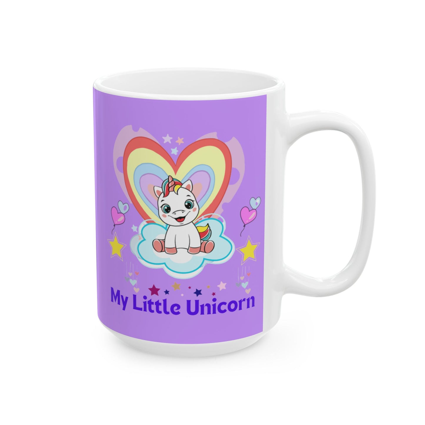 Little Gold Star Unicorn Mug 11-15 Onces Purple