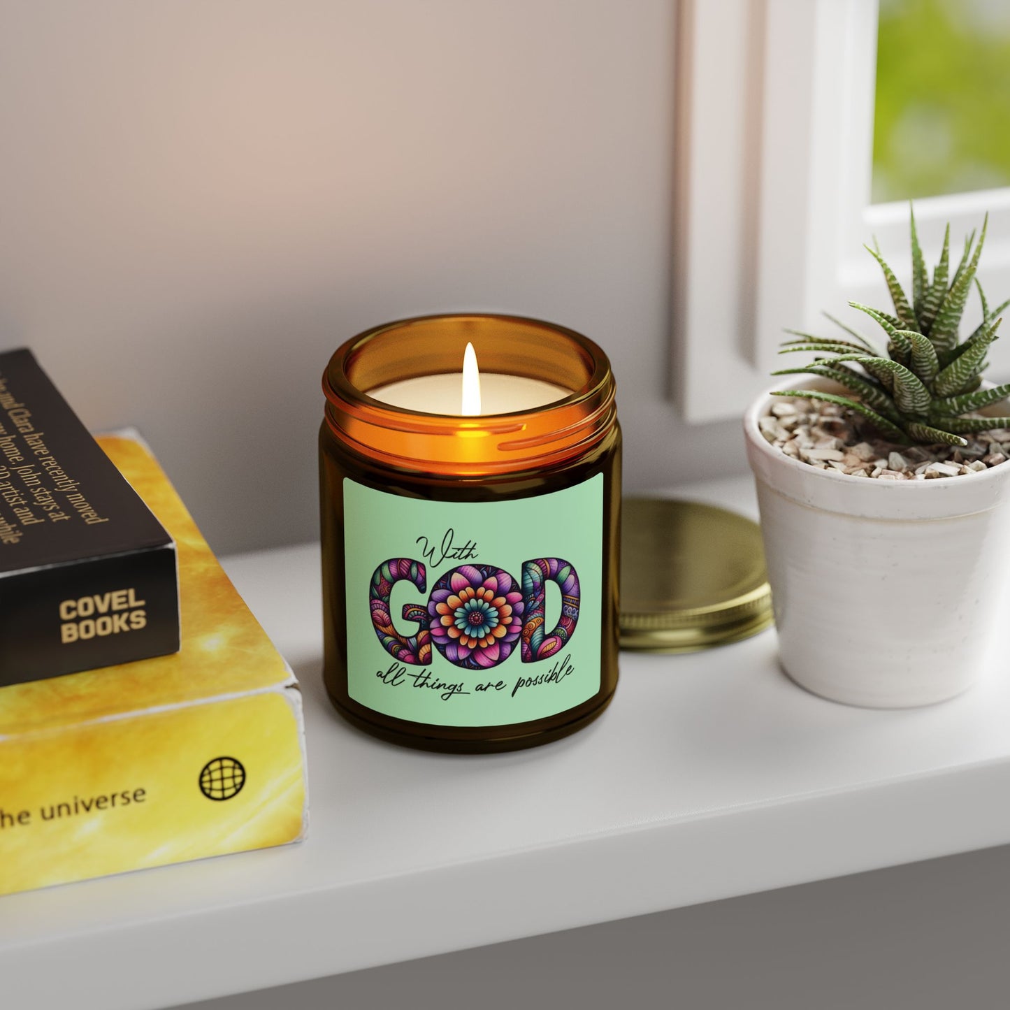 With Good  All Things Are Possible Scented Candles, Coconut Apricot Wax (4oz, 9oz)