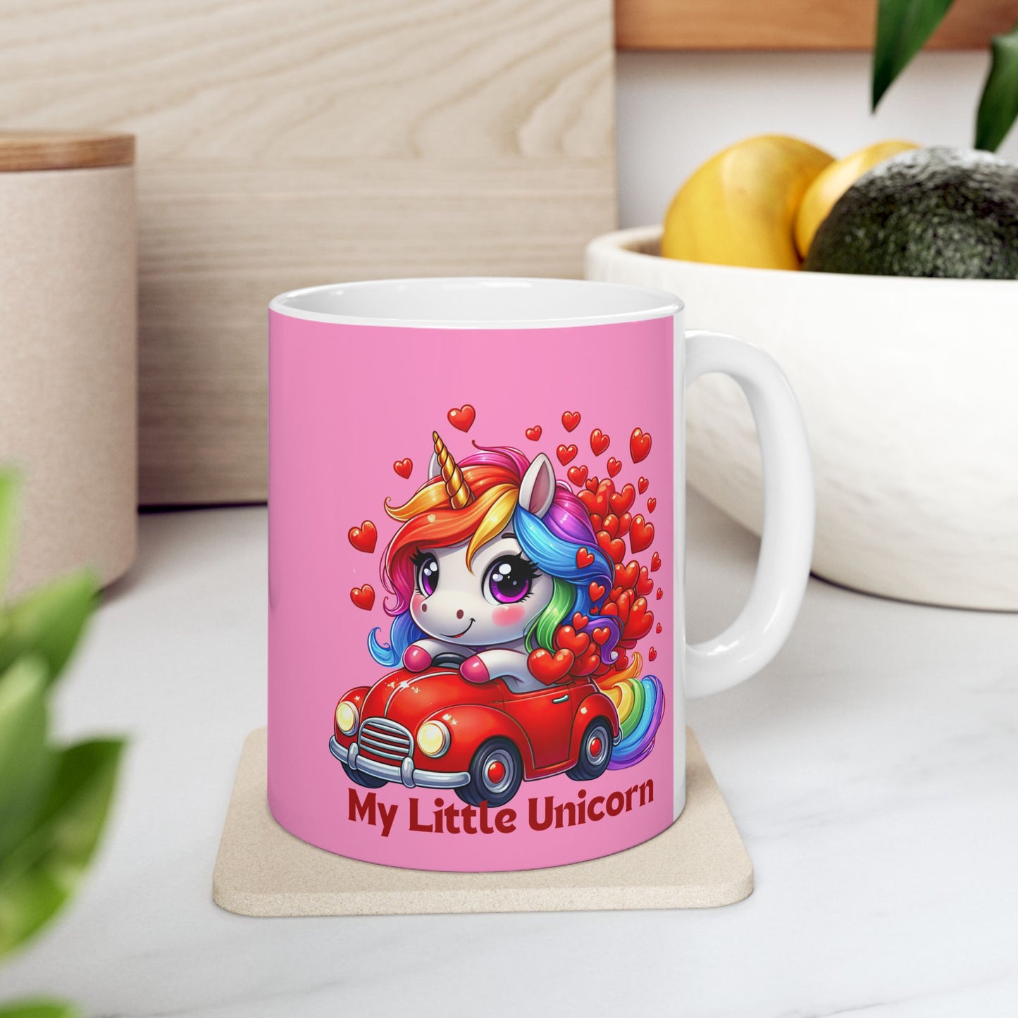 My Little Unicorn Red Car Mug 11-15 Ounces Pink
