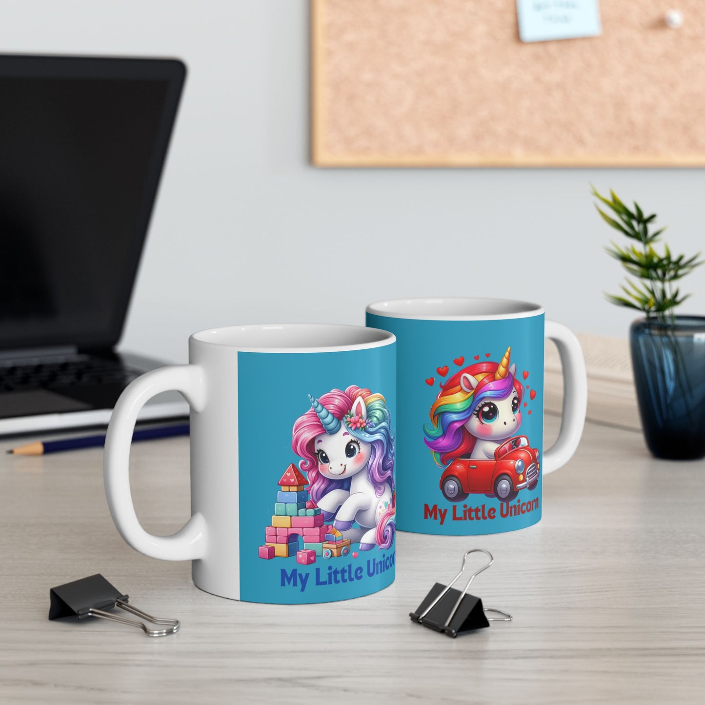 My Little Unicorn Castle Mug 11-15 Ounces Turquoise