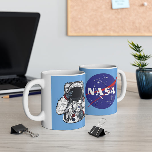 Nasa Alien Mug 11 Ounces Light Blue