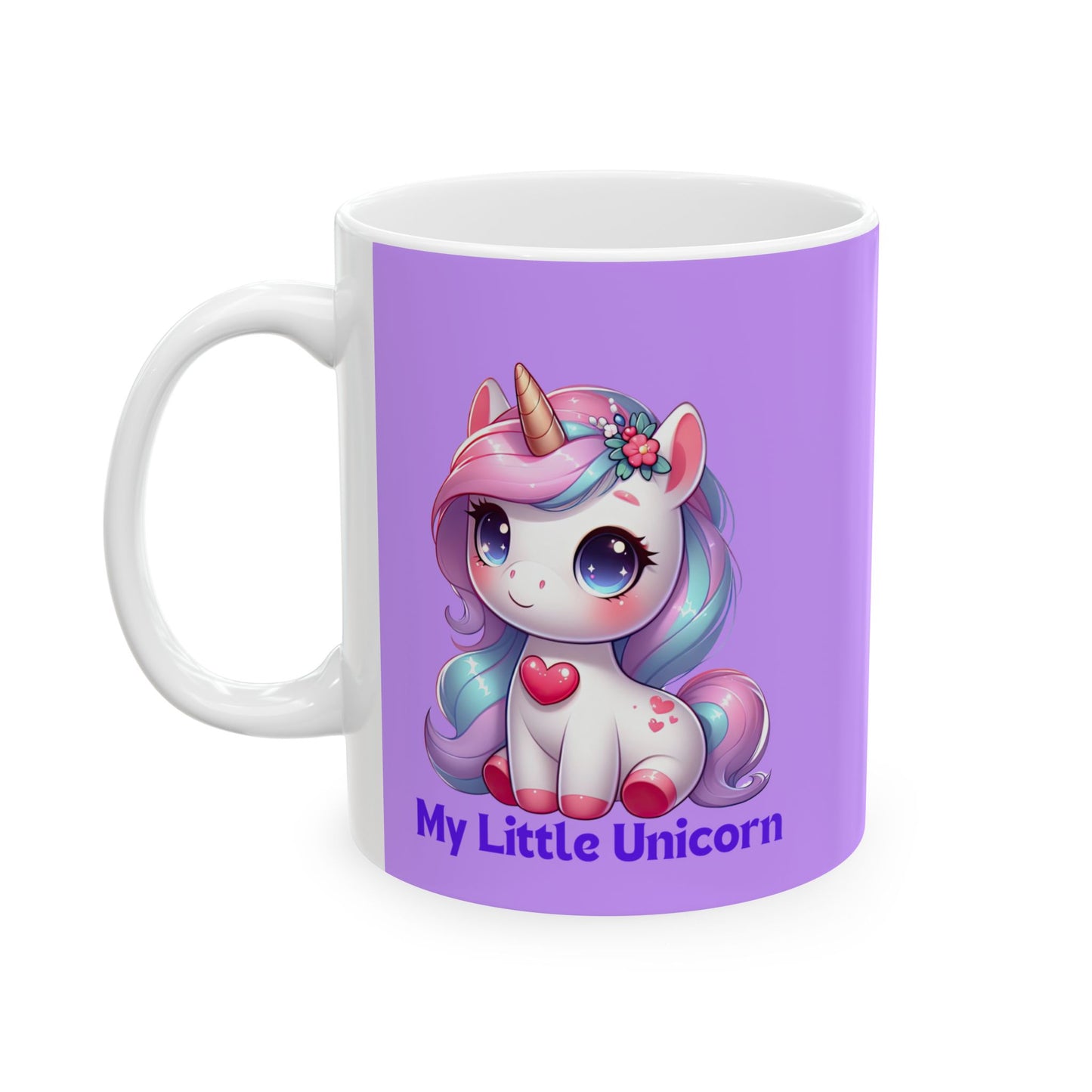My Little Unicorn Heart Mug 11-15 Ounces Purple