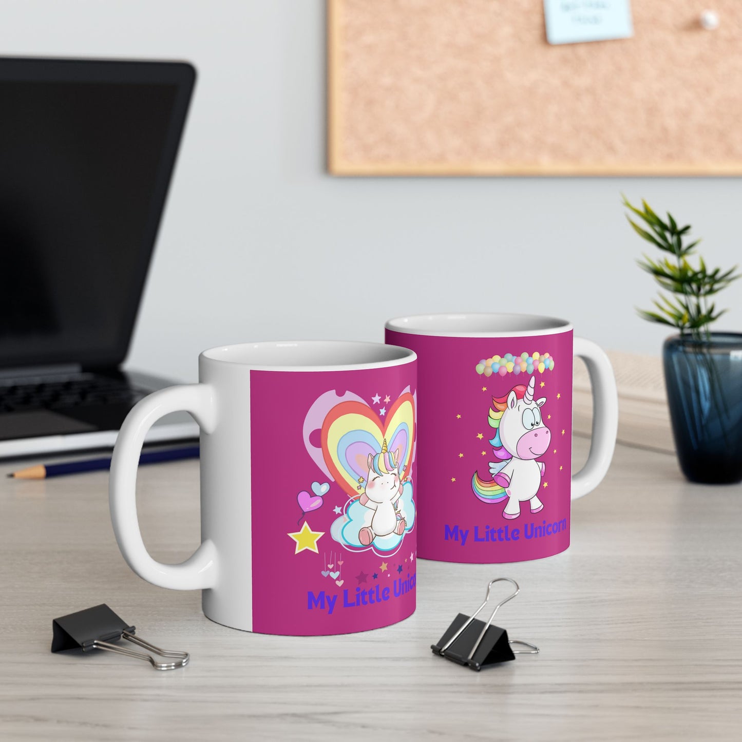 My Little Unicorn Balloons Mug 11-15 Ounces Pink