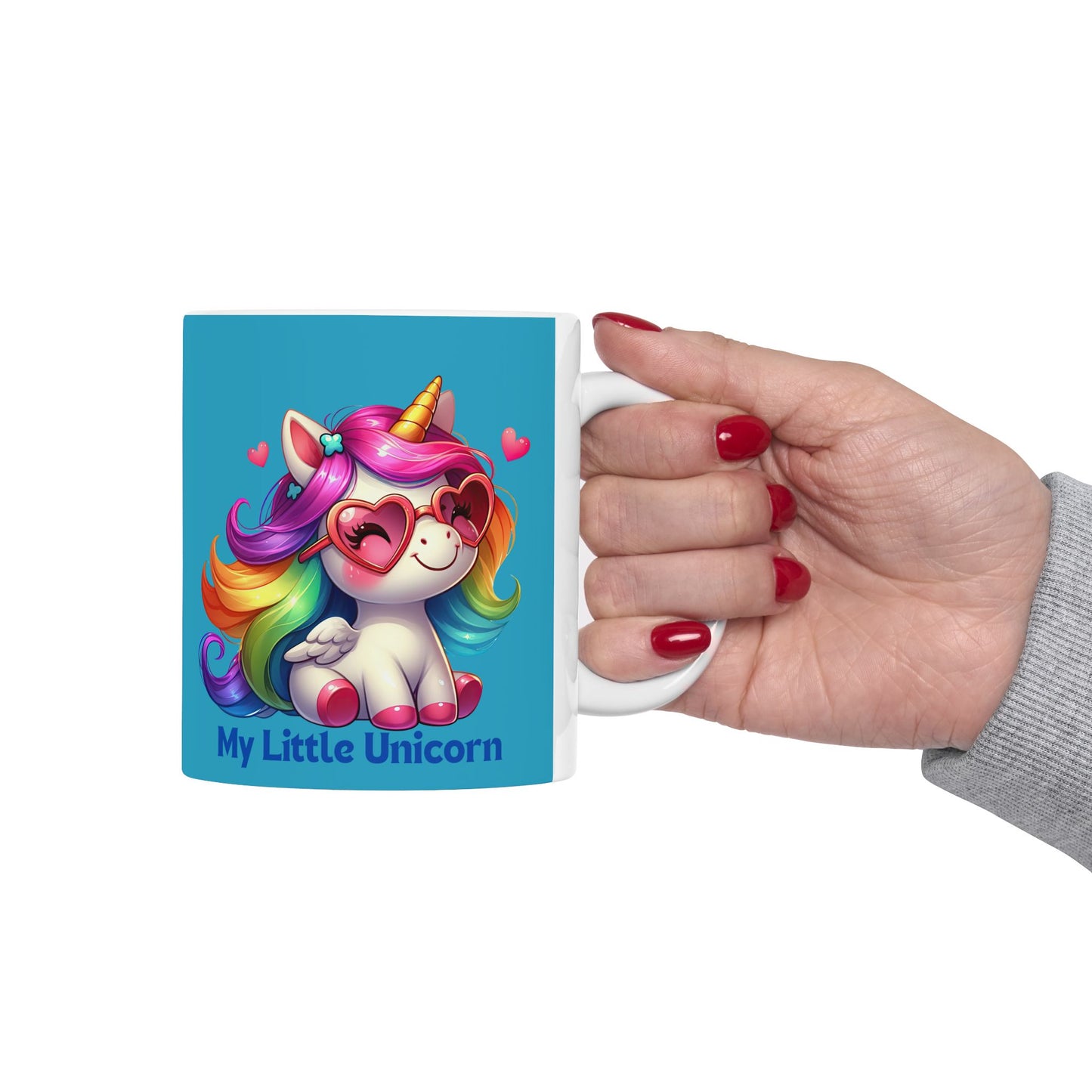 My Little Unicorn Rainbow Mug 11-15 Ounces Turquoise