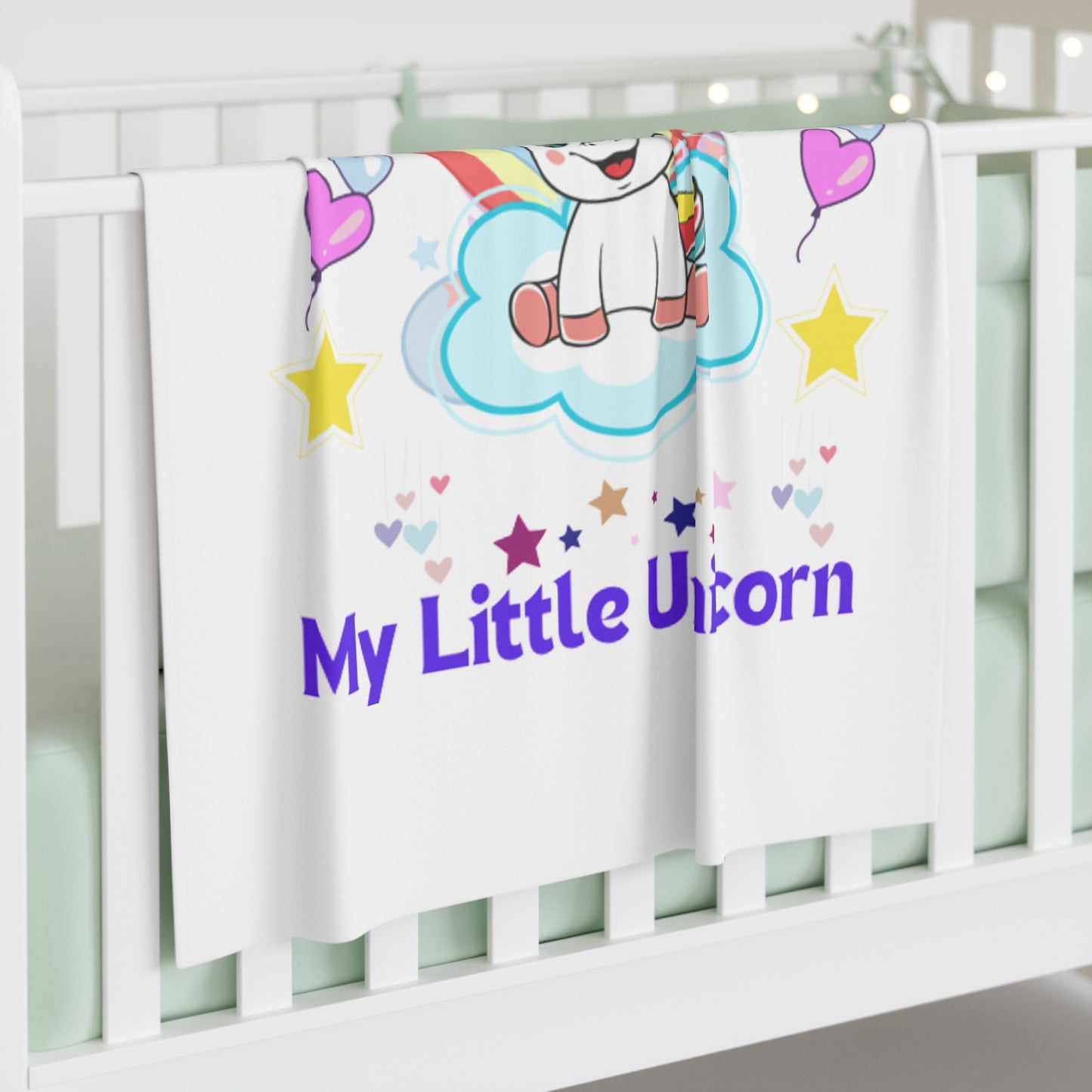 My Little Gold Star Unicorn Baby Swaddle Blanket