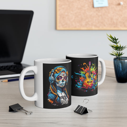 I Love Music Mug 11 Ounces Black