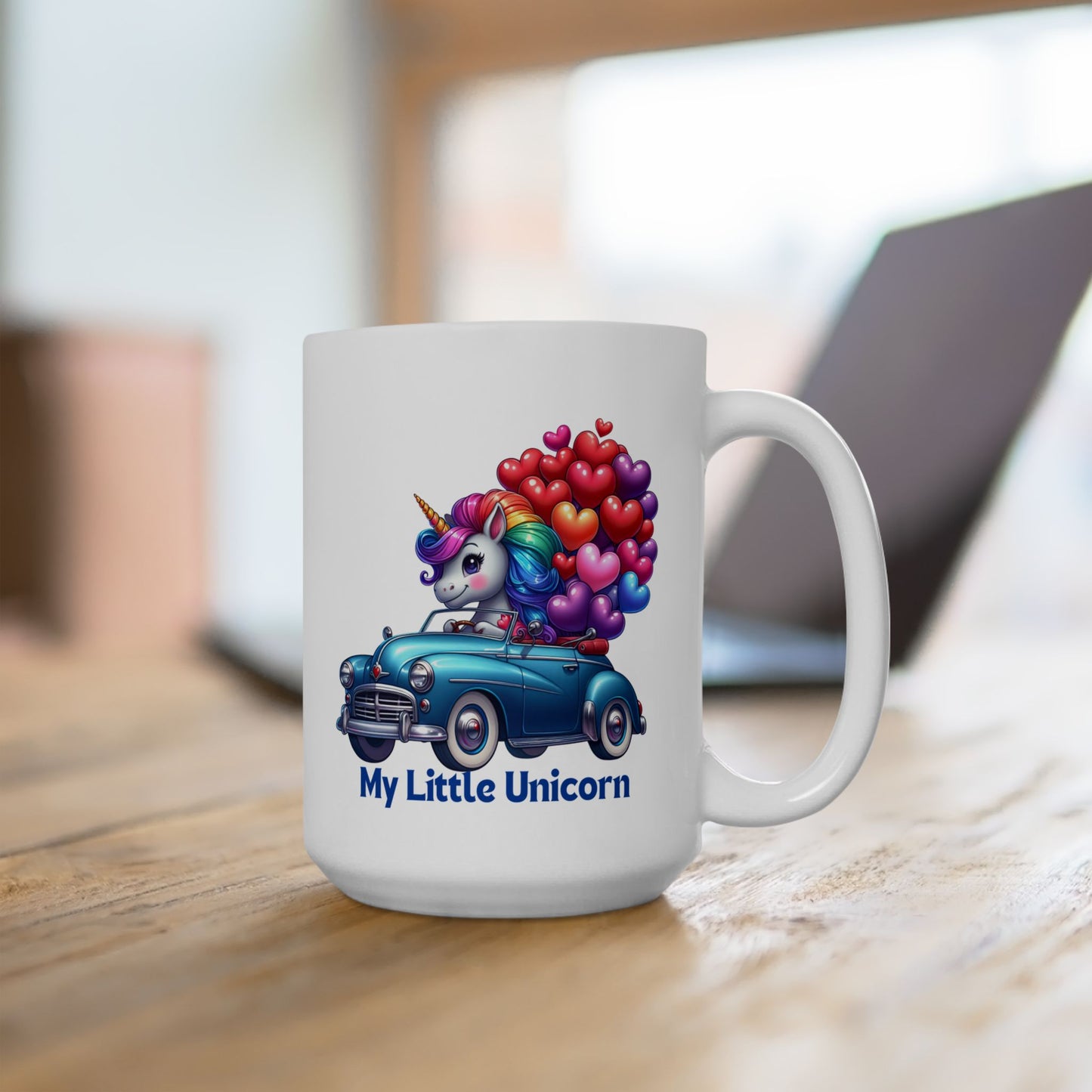 My Little Unicorn Blue Car Mug 11-15 Ounces White
