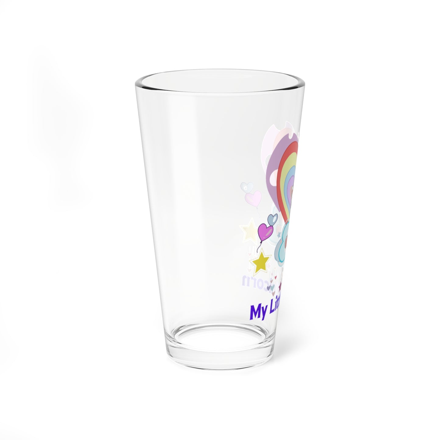 My Little Gold Star Unicorn Mixing Glass 16 Ounces White