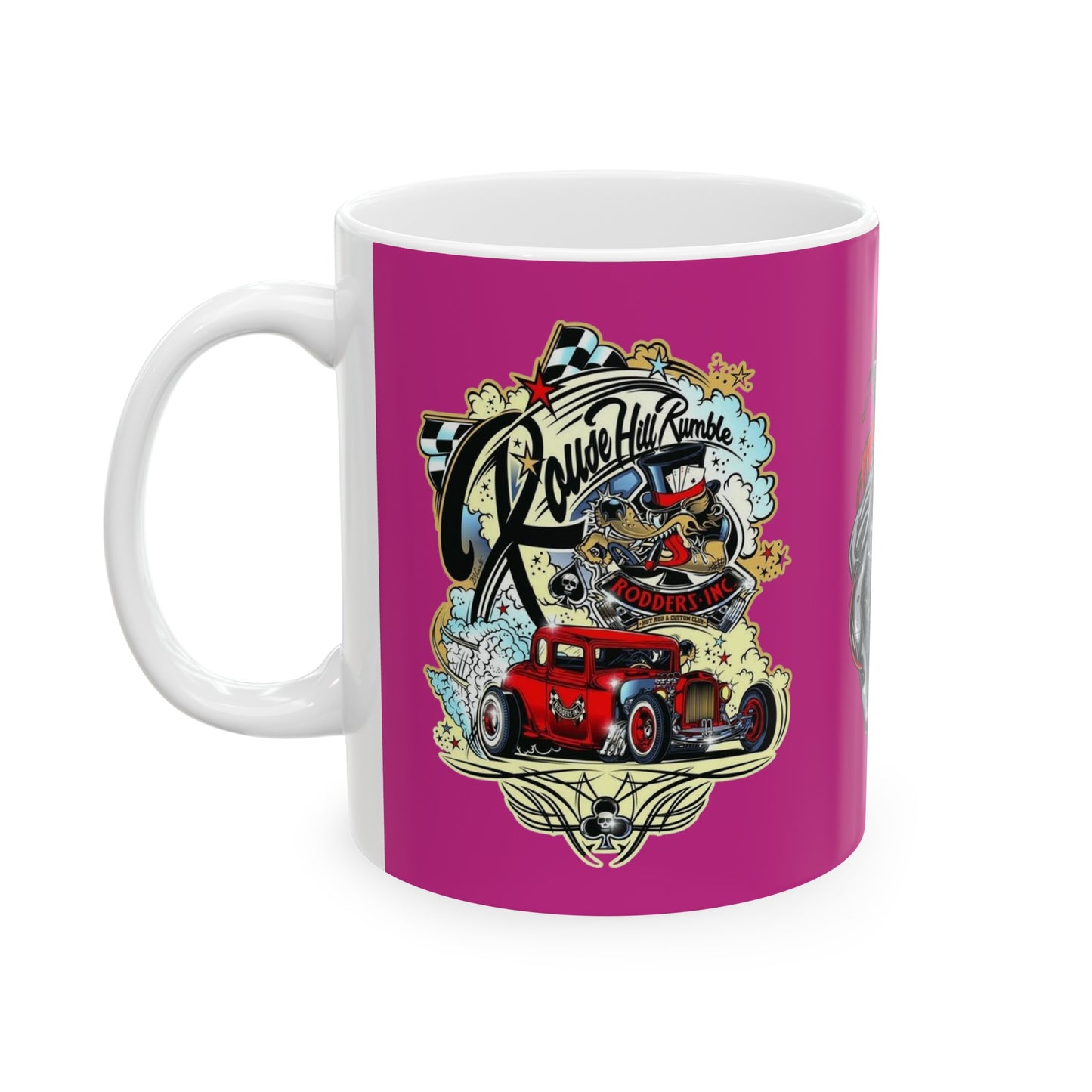 Roadsters Heart Engine Mug 11 Ounces Pink