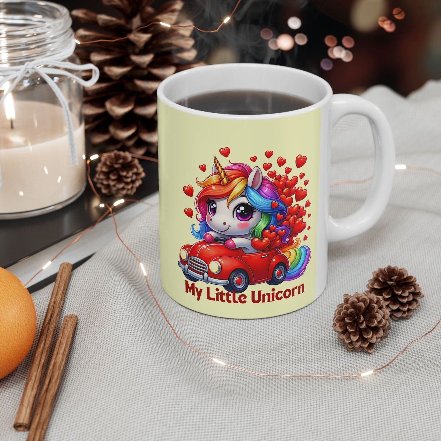 My Little Unicorn Red Car Mug 11-15 Ounces Yellow